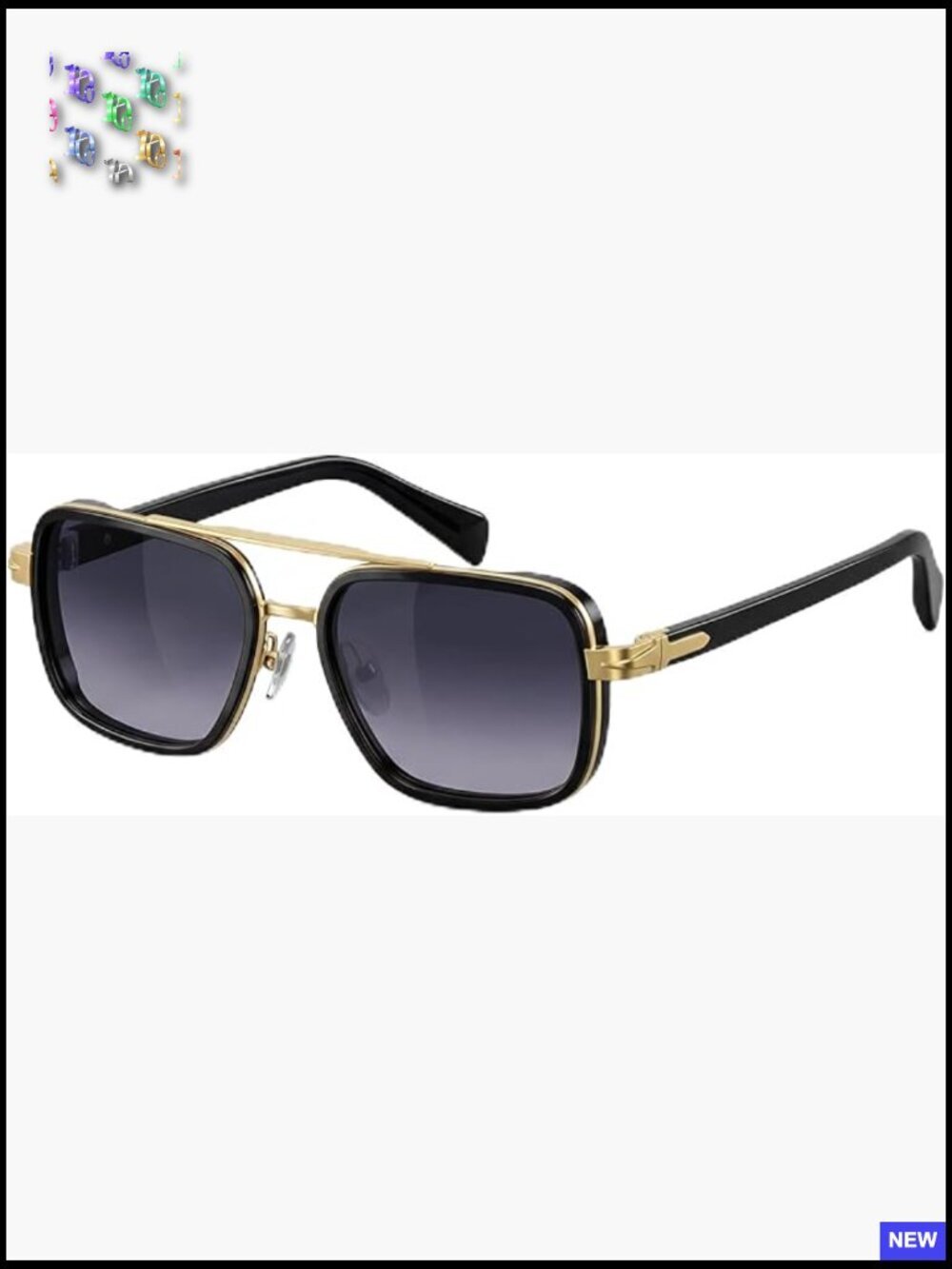 Retro Square Double Bridge Aviator Polarized Sunglasses for Driving UV400